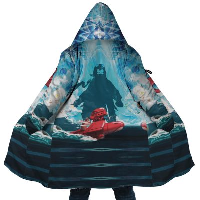 Trippy Porco Rosso SG AOP Hooded Cloak Coat MAIN Mockup - Initial D Merch